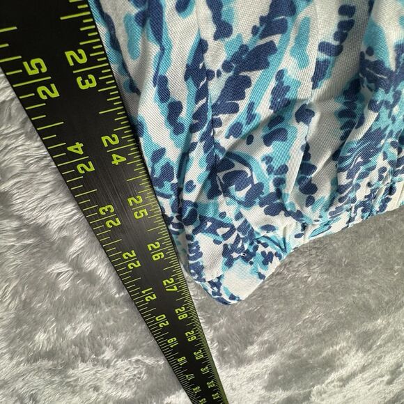 Lilly Pulitzer XS ISLAND JOGGER PANTS Blue Turquoise Tropical Pull On Tassel - Picture 6 of 9